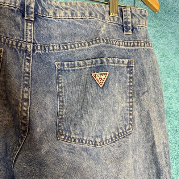 Vintage Guess Jeans Women’s 29 – TomBoy– Blue Distressed Denim Y2K Fits 32x26 - Picture 9 of 16